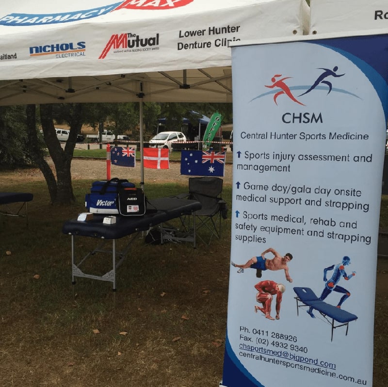 CHSM-min photo of Central Hunter Sports Medicine gala day treatment tent
